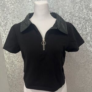 Hot Topic Black Crop Top with Zipper
